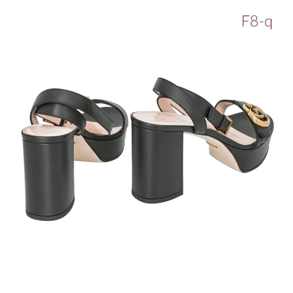 Gucci GG Marmont Leather Platform Sandals - Picture 6 of 14